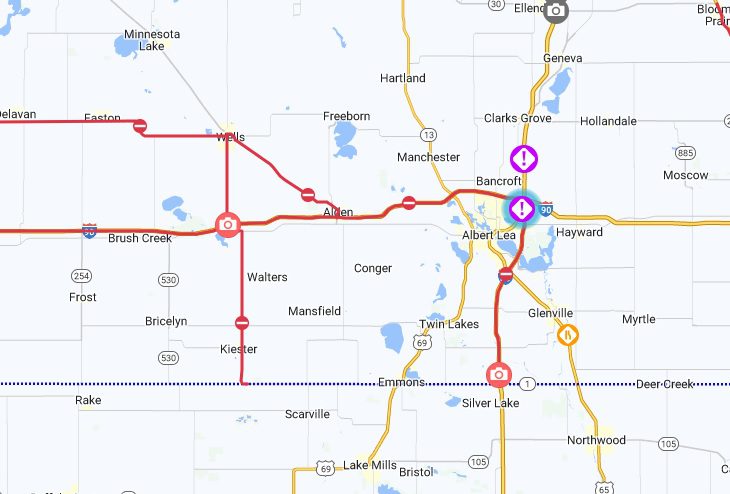 Interstate 35 closed from Albert Lea to Iowa state line - ABC 6 News ...