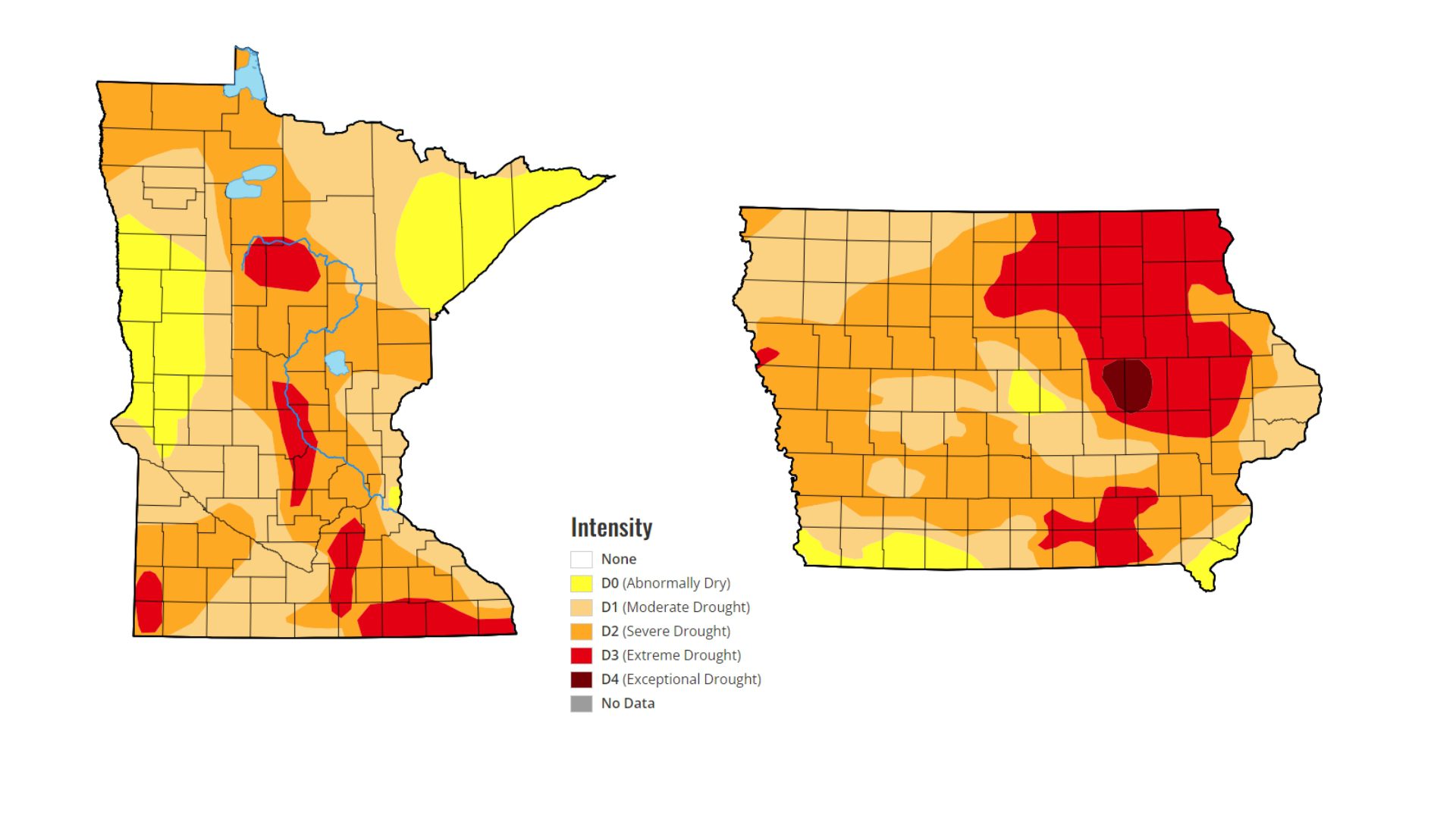 Drought passing in Minnesota, persists in Northern Iowa