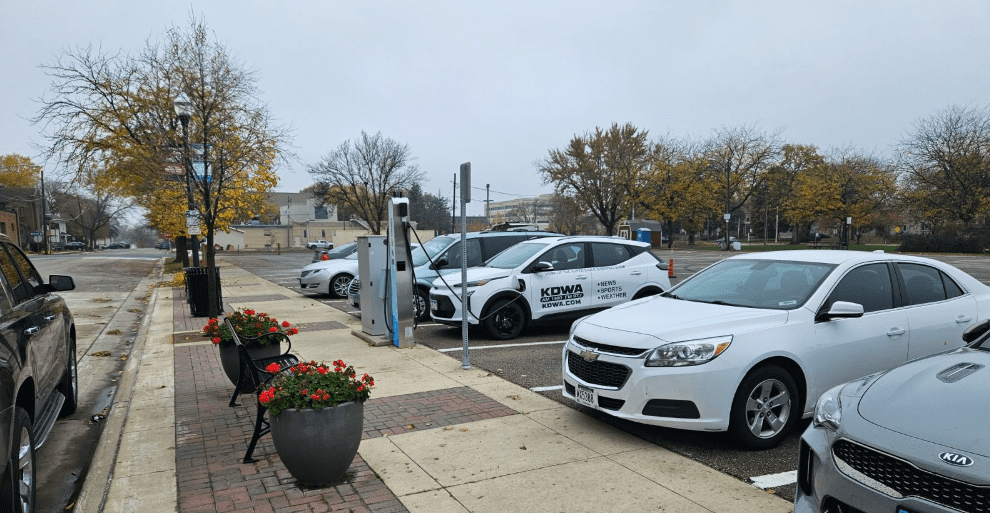 (Credit: The City of Albert Lea.) The charging stations added at the corner of Broadway Avenue and Fountain Street earlier this year.
